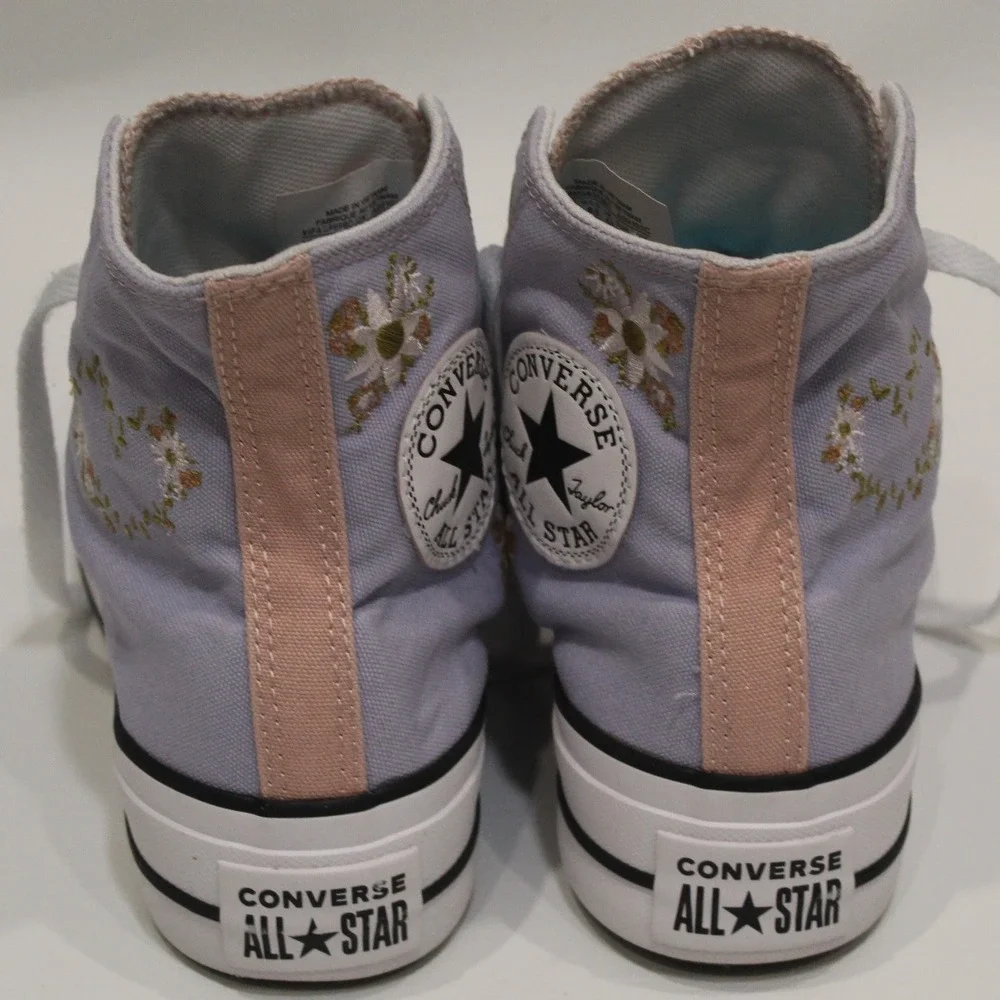 Converse Chuck Taylor All Star Platform Embroidered‎ Floral High Top  Womens 6.5 - Picture 3 of 14